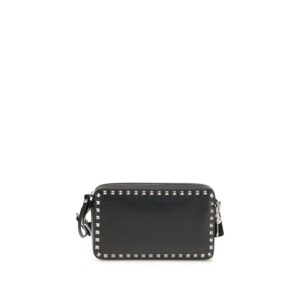 Valentino Garavani Black Calf Leather Bos Taurus Shoulder Bag