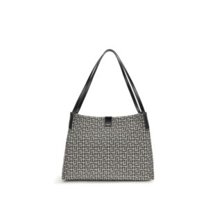 Balmain Black Cotton Shoulder Bag