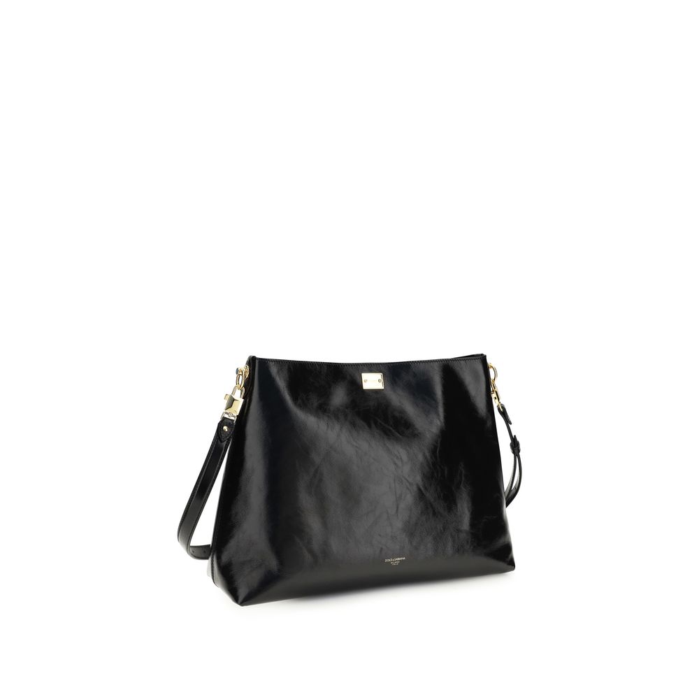 Dolce & Gabbana Black Calf Leather Bos Taurus Shoulder Bag - Image 2