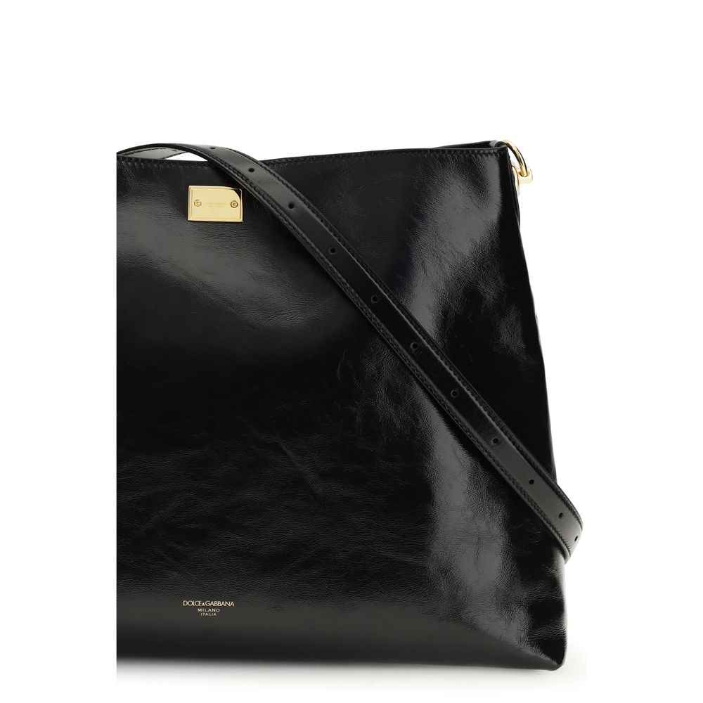 Dolce & Gabbana Black Calf Leather Bos Taurus Shoulder Bag - Image 4