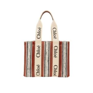 Chloé Brown Linen Tote Bag