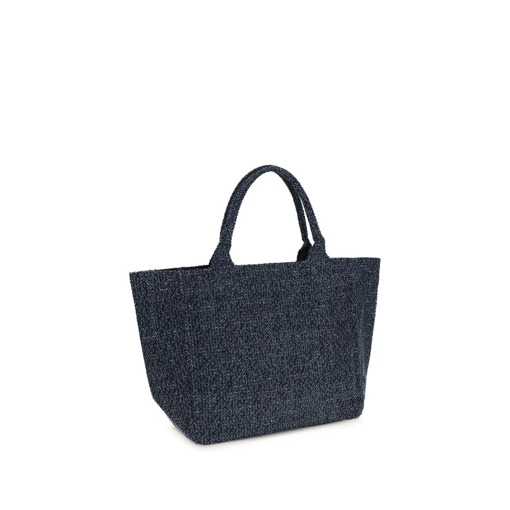 Ganni Blue Cotton Shoulder Bag - Image 3