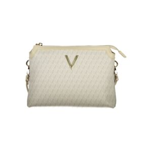 Mario Valentino Beige Polyurethane Women's Bag with Adjustable Shoulder Strap