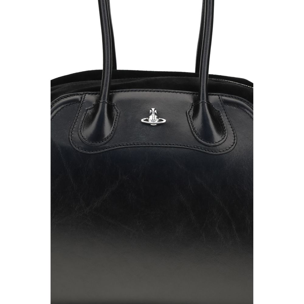 Vivienne Westwood Black Calf Leather Bos Taurus Shoulder Bag - Image 4