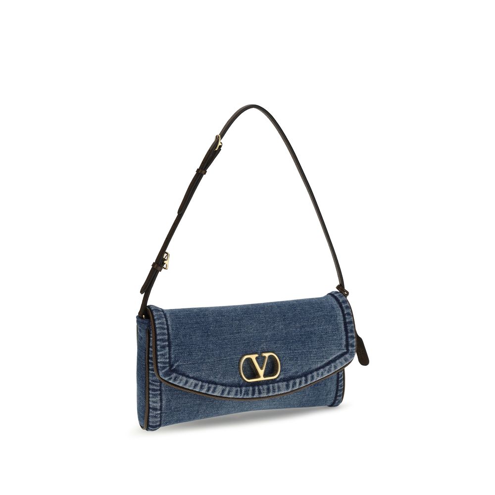 Valentino Garavani Blue Cotton Shoulder Bag - Image 2