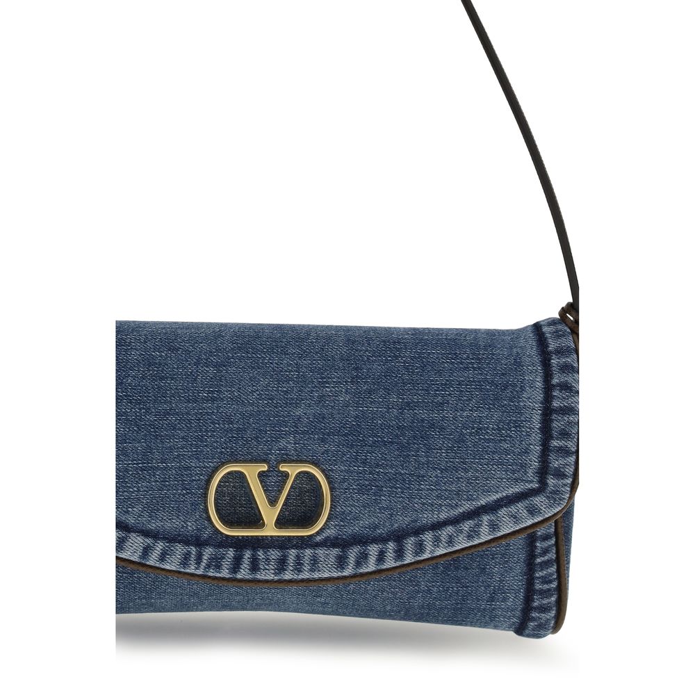 Valentino Garavani Blue Cotton Shoulder Bag - Image 4