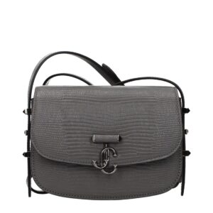 Jimmy Choo Gray Leather Shoulder Bag