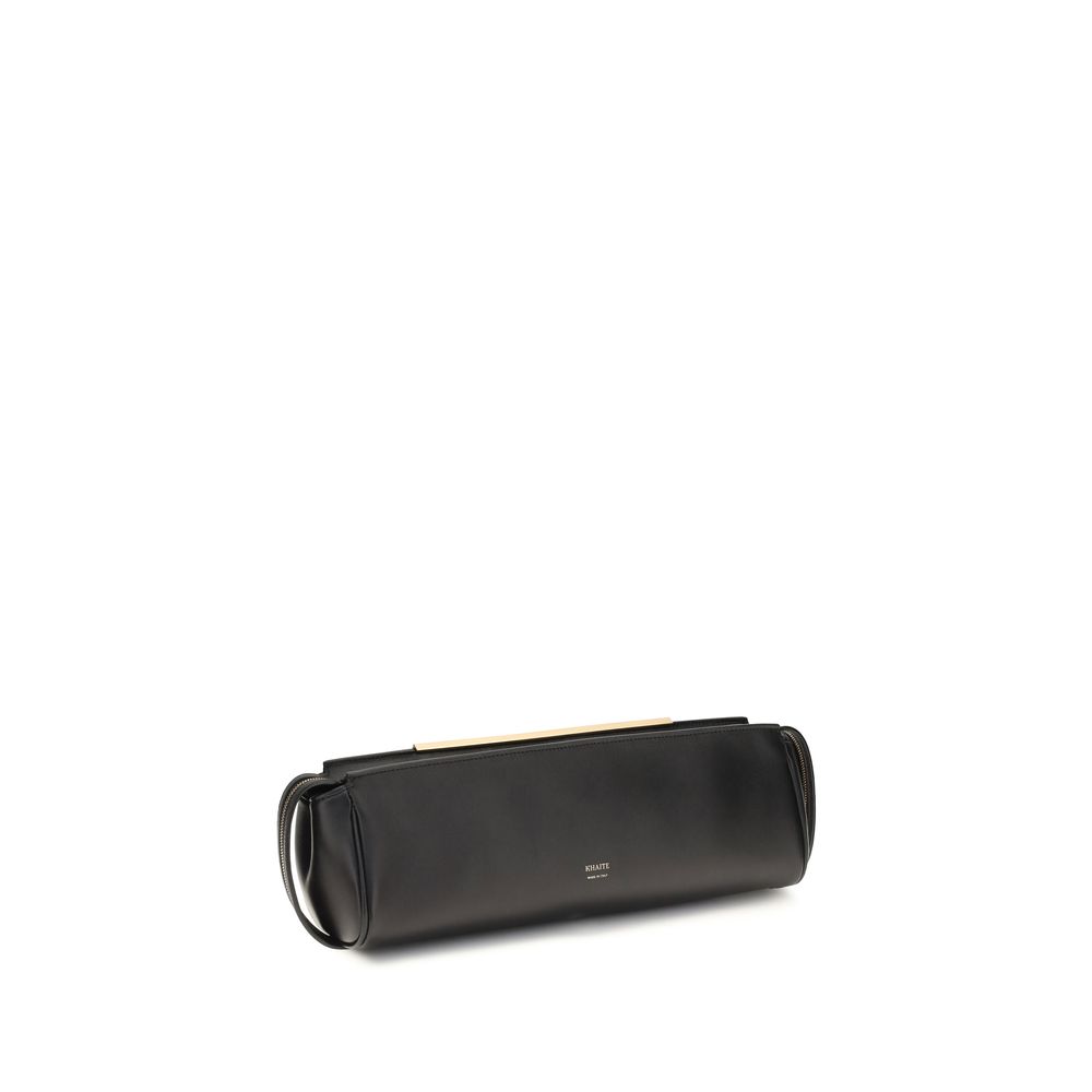 Khaite Black Calf Leather Bos Taurus Clutch Bag - Image 2