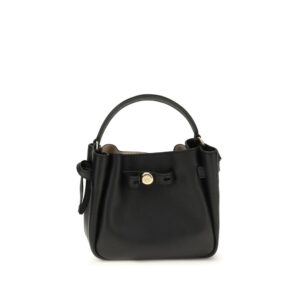 Tory Burch Black Calf Leather Bos Taurus Shoulder Bag