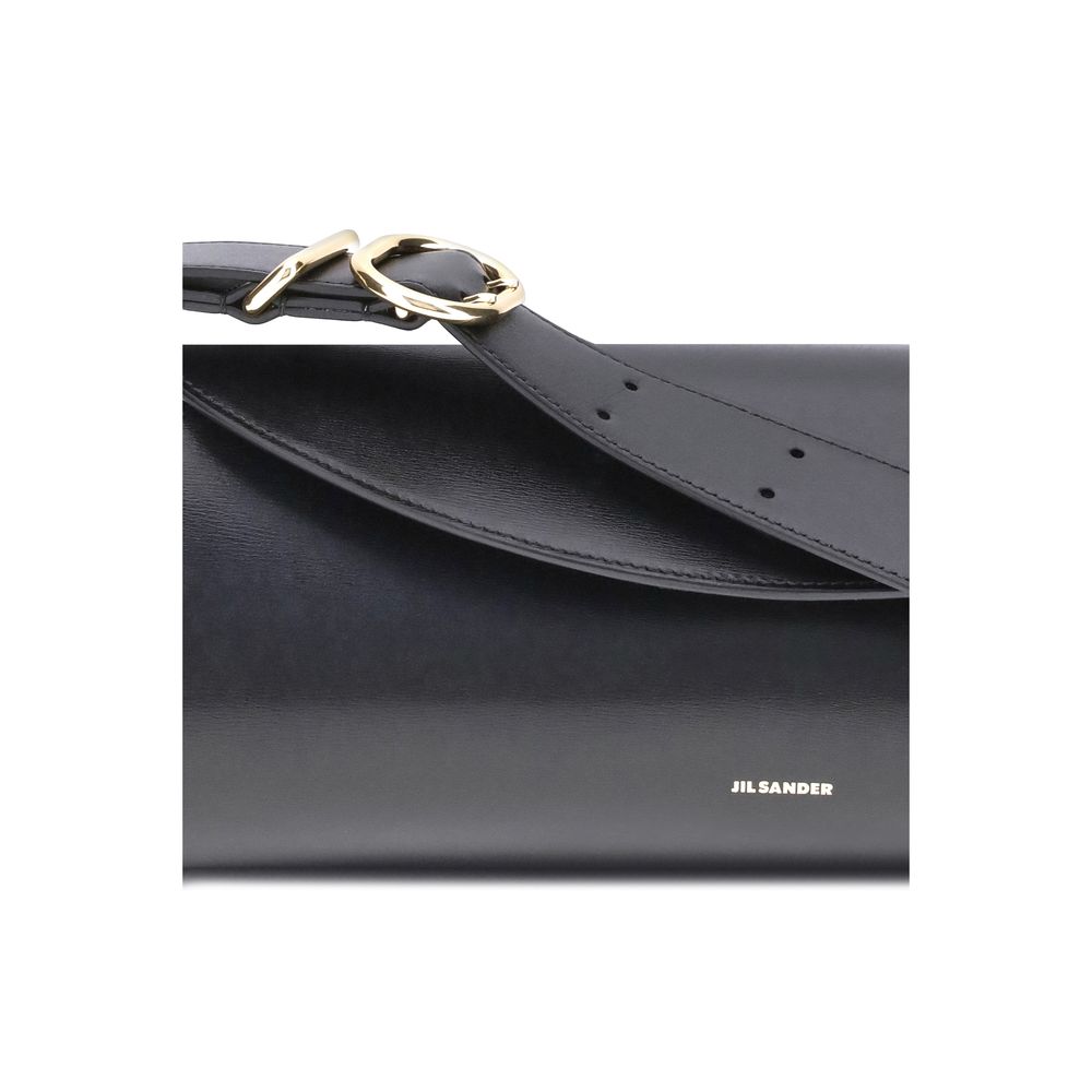 Jil Sander Black Calf Leather Bos Taurus Shoulder Bag - Image 4