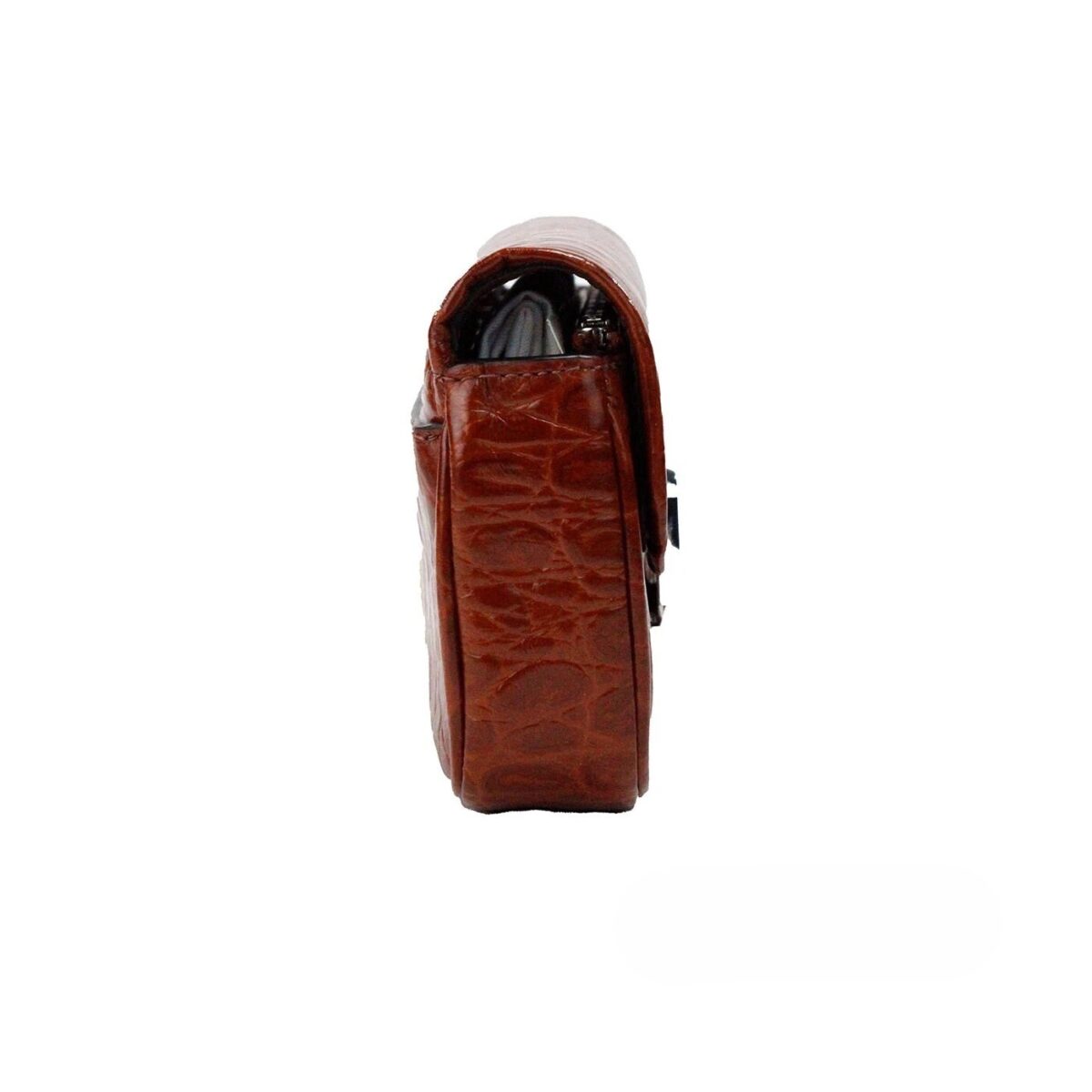 Marc Jacobs The Mini Shoulder Bag Spice Brown Embossed Leather Crossbody Bag - Image 4