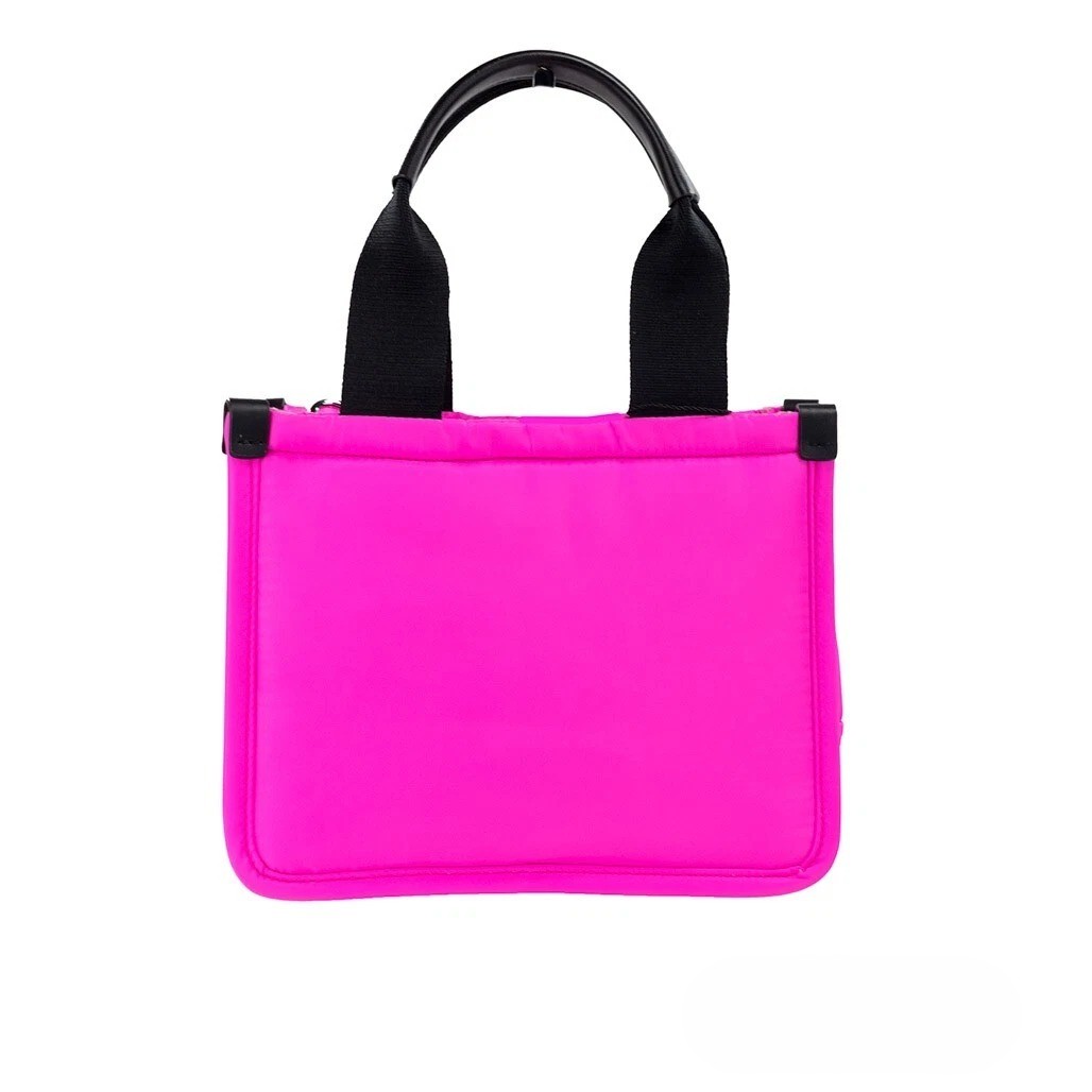 Marc Jacobs Small Neon Fuchsia Nylon Fabric Tote Convertible Bag Purse - Image 3