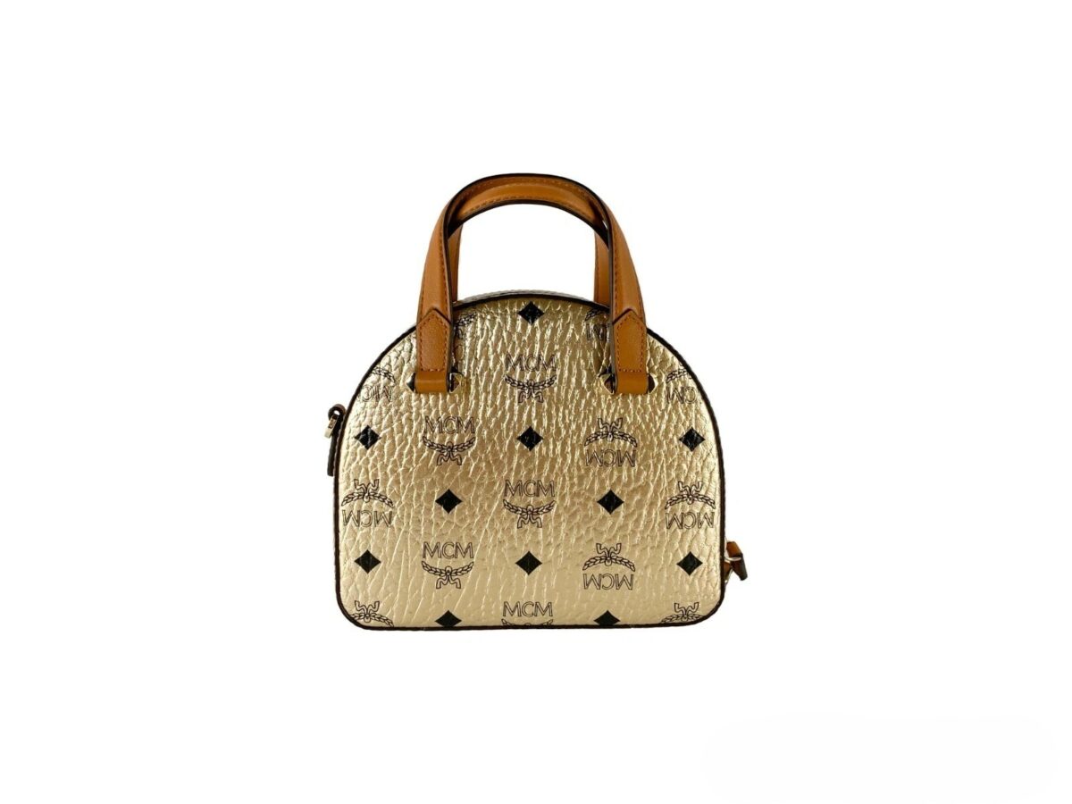 MCM Half Moon Mini Round Top Tote Crossbody Bag - Image 3