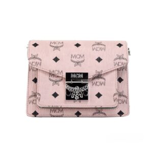 MCM Signature Patricia Leather Mini Flap Lock Crossbody Bag