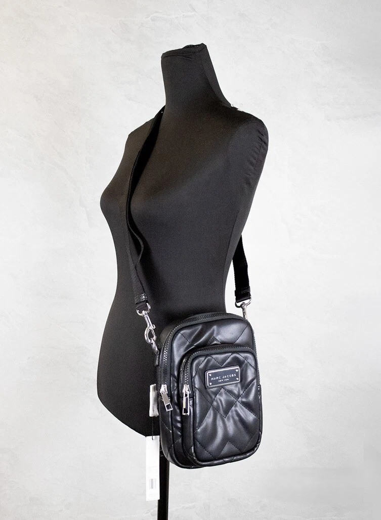 Marc Jacobs Pillow Small Black Quilted Smooth Leather Crossbody Handbag Purse - Image 4
