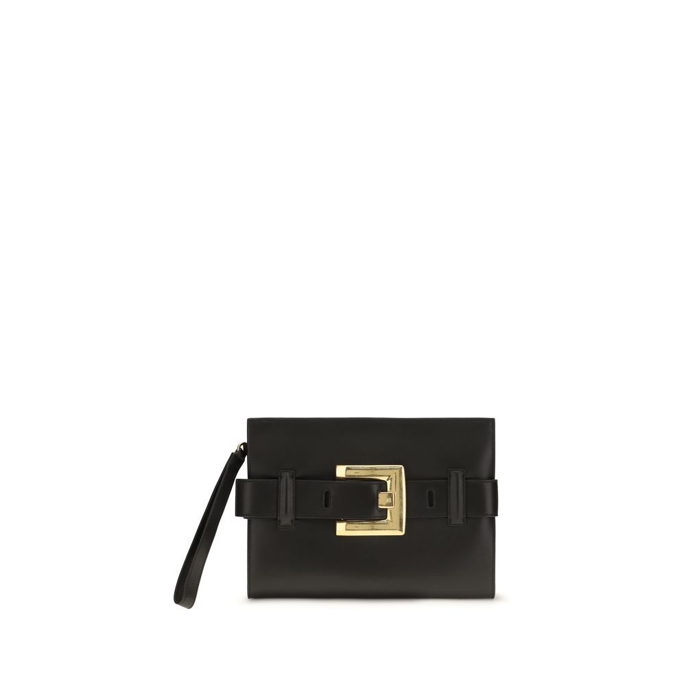Balmain Black Lamb Clutch Bag