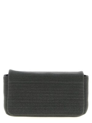 Brunello Cucinelli Black Leather Clutch Bag