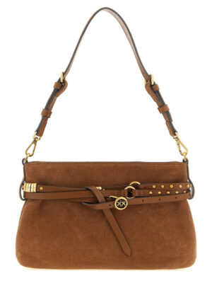 PINKO Brown Lamb Leather Shoulder Bag