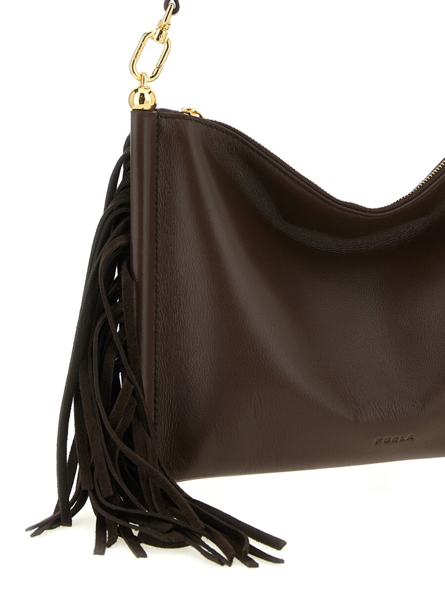 Furla Brown Lamb Leather Shoulder Bag - Image 3