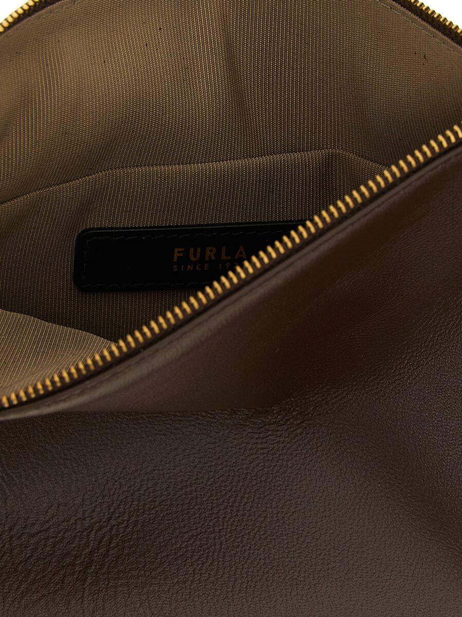 Furla Brown Lamb Leather Shoulder Bag - Image 4