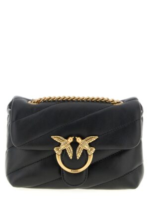PINKO Black Lamb Leather Crossbody Bag