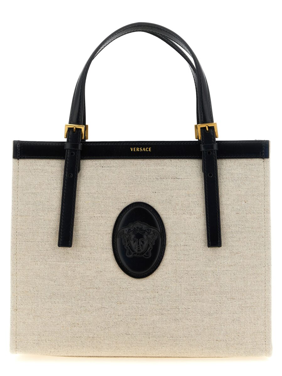 Versace Beige Leather Tote Bag
