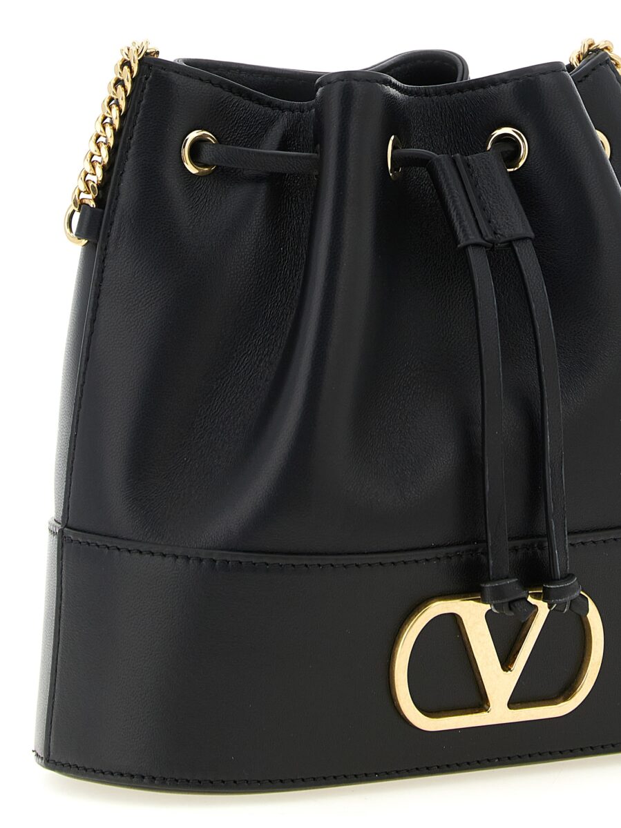 Valentino Garavani Black Lamb Leather Crossbody Bag - Image 3