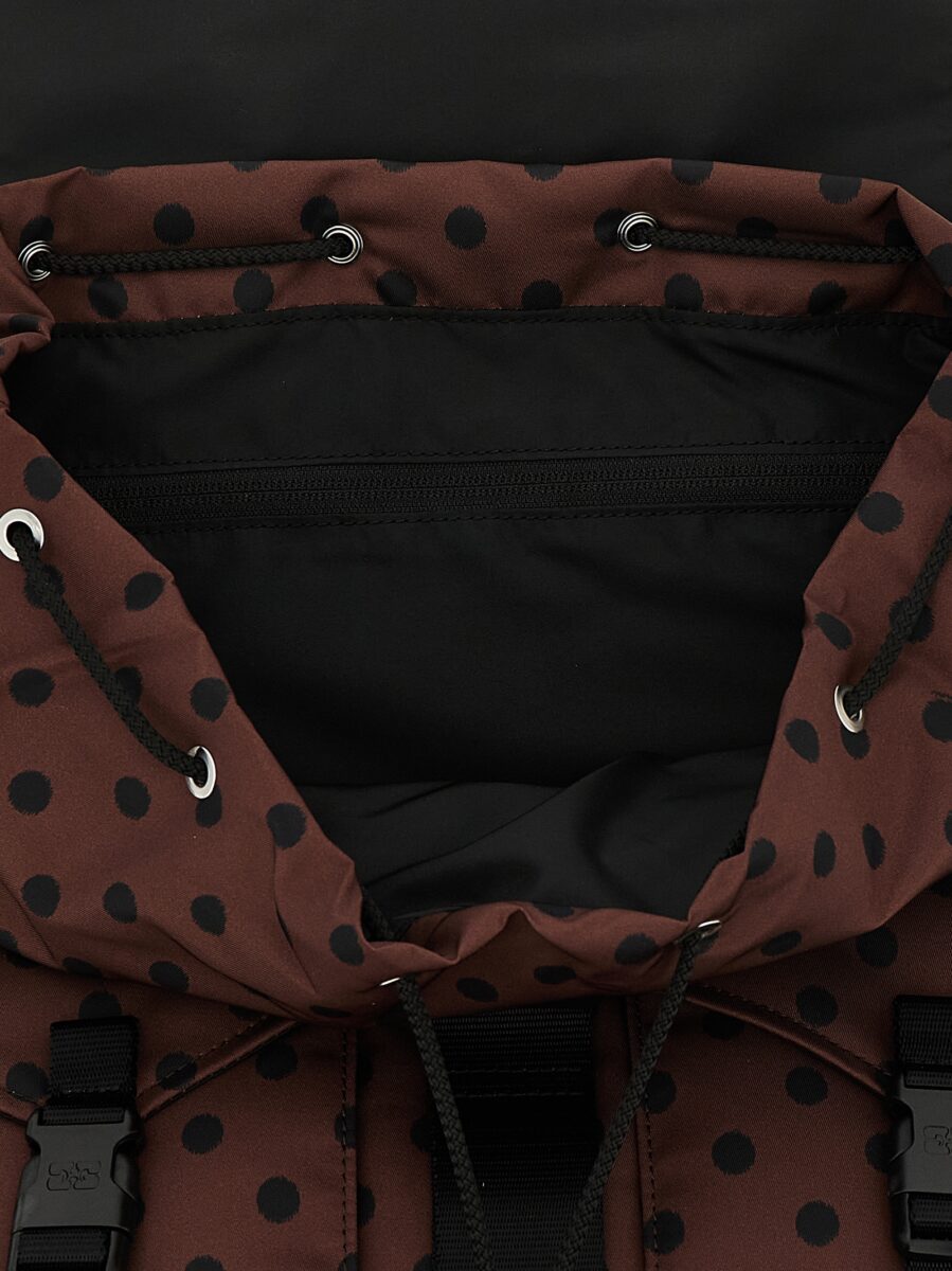 Ganni Brown Recycled Polyamide Backpack - Image 4