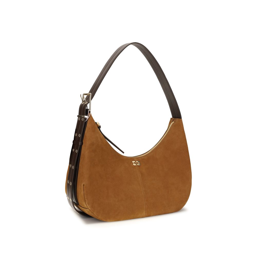 Ganni Brown Recycled Polyester Shoulder Bag - Image 2