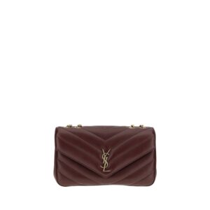 Saint Laurent Bordeaux Lamb  Shoulder Bag