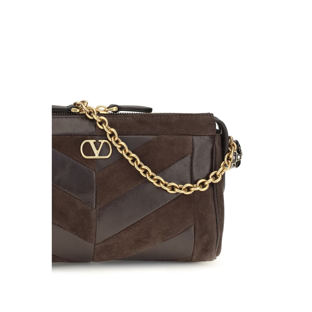 Valentino Garavani Brown Calf Leather Bos Taurus Shoulder Bag - Image 4