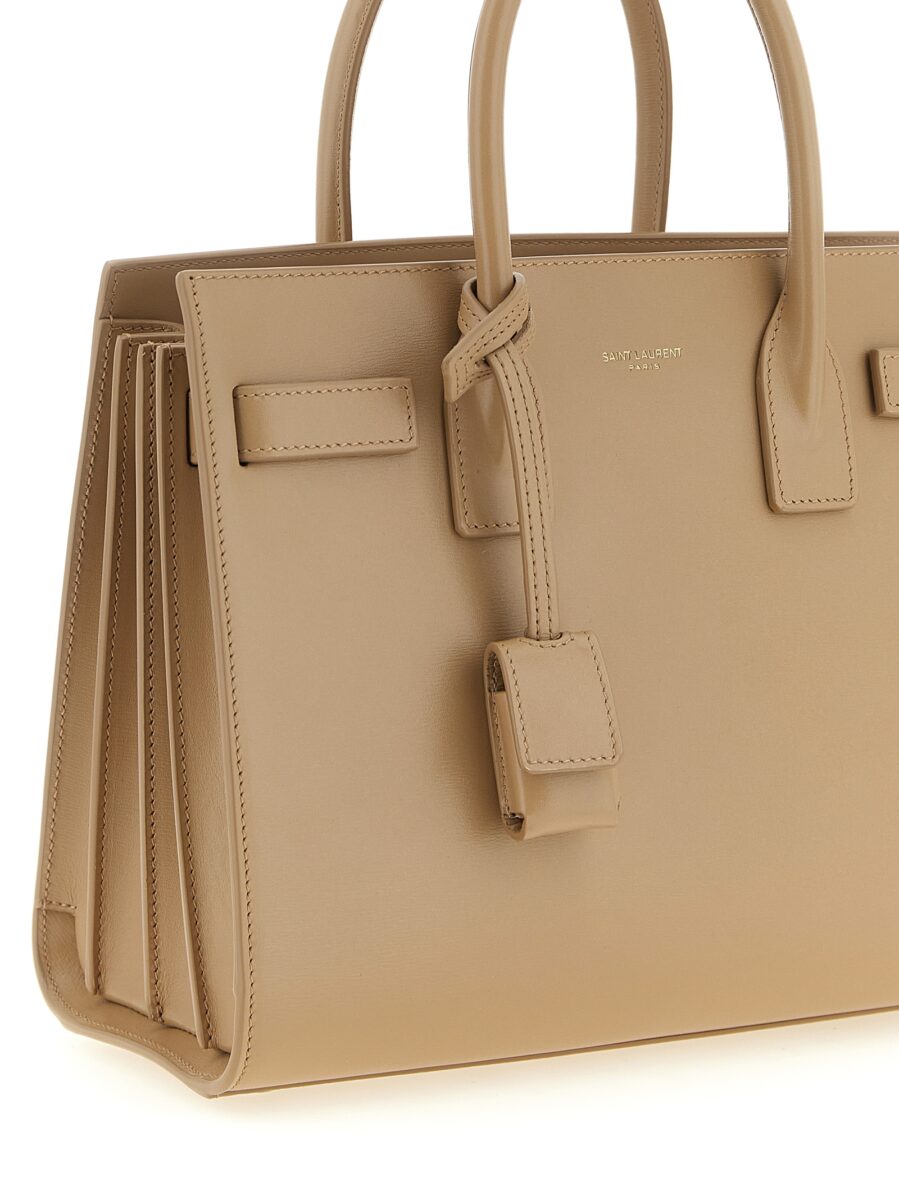 Saint Laurent Beige Calfskin Handbag - Image 3