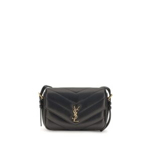 Saint Laurent Black Lamb  Shoulder Bag