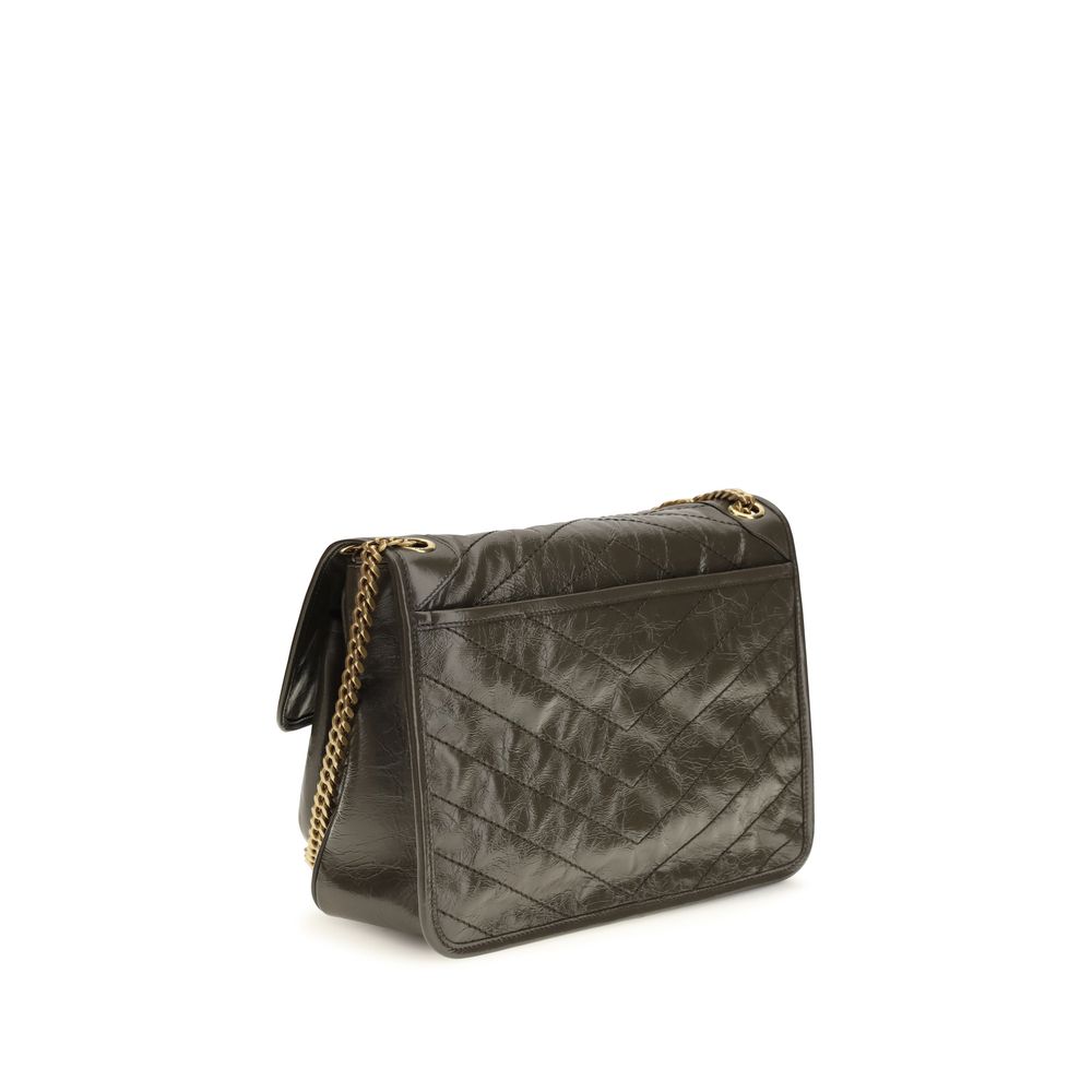 Saint Laurent Bicolor Calf Leather Bos Taurus Shoulder Bag - Image 3