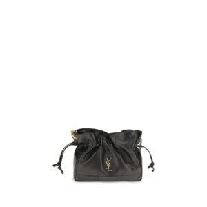 Saint Laurent Black Lamb  Clutch Bag