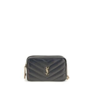 Saint Laurent Black Lamb  Shoulder Bag