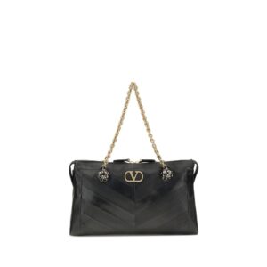 Valentino Garavani Black Lamb  Shoulder Bag