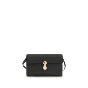 Savette Black Calf Leather Bos Taurus Shoulder Bag