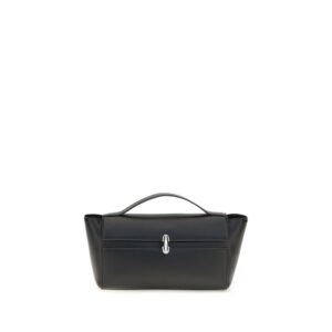 Savette Black Calf Leather Bos Taurus Clutch Bag