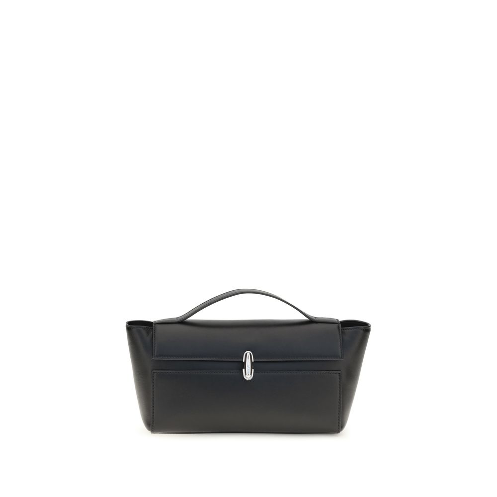 Savette Black Calf Leather Bos Taurus Clutch Bag