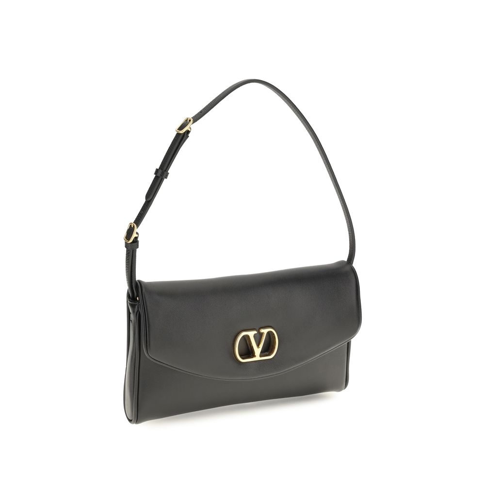Valentino Garavani Black Calf Leather Bos Taurus Shoulder Bag - Image 2