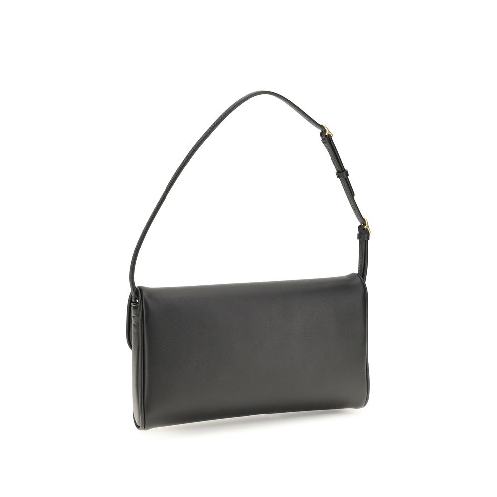 Valentino Garavani Black Calf Leather Bos Taurus Shoulder Bag - Image 3
