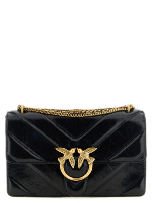 PINKO Black Calfskin Shoulder Bag