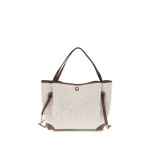 ChloƩ Beige Cotton Shoulder Bag