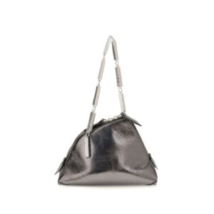 The Attico Silver Calf Leather Bos Taurus Handbag