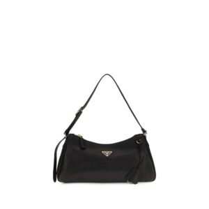 Prada Black Calf Leather Bos Taurus Shoulder Bag