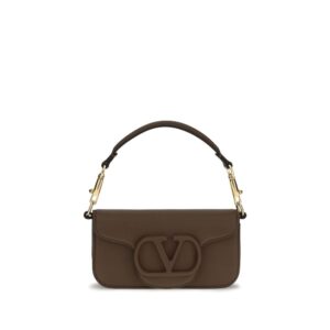Valentino Garavani Brown Calf Leather Bos Taurus Shoulder Bag