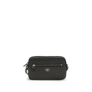 Valentino Garavani Black Calf Leather Bos Taurus Shoulder Bag