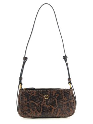 PINKO Brown Calfskin Crossbody Bag