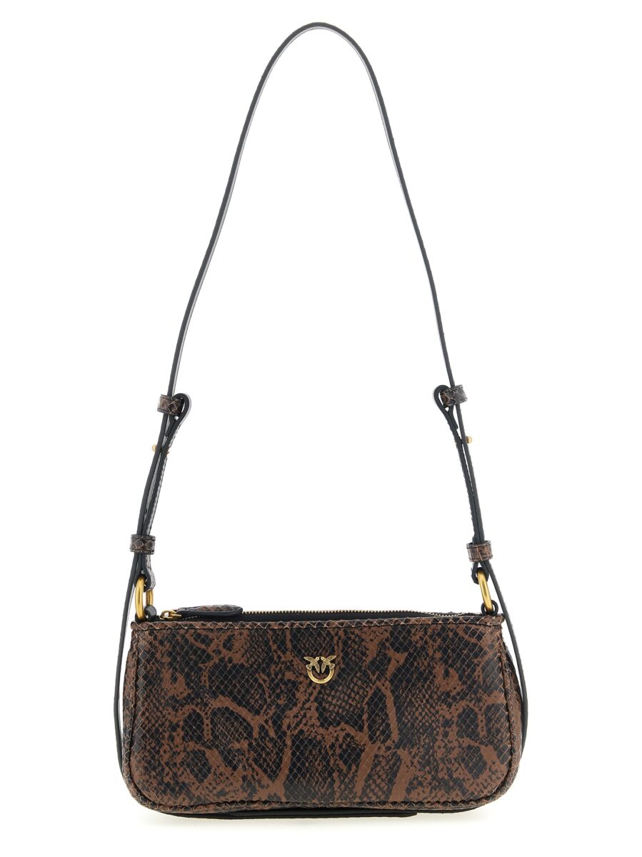 PINKO Brown Calfskin Crossbody Bag